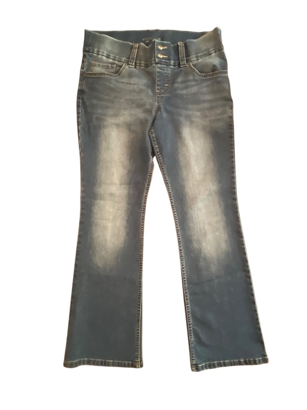 Riders by Lee Blue Distressed Midrise Pull-On Jeans Women's Size 12 Petite